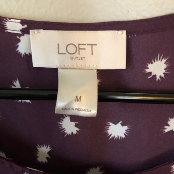 Purple Short Sleeve Loft Blouse - Picture 2 of 4